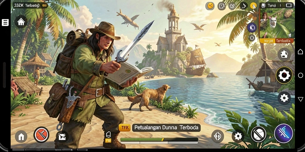Screenshot gameplay Open World 33ZK menampilkan petualangan menjelajahi lingkungan yang indah.