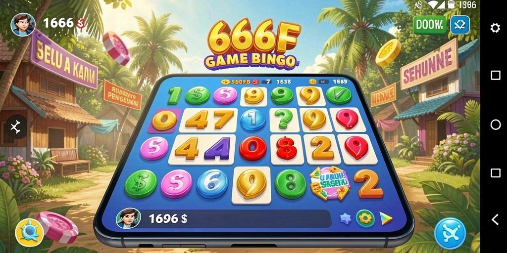 Gameplay Bingo yang menarik dengan tema berwarna-warni.