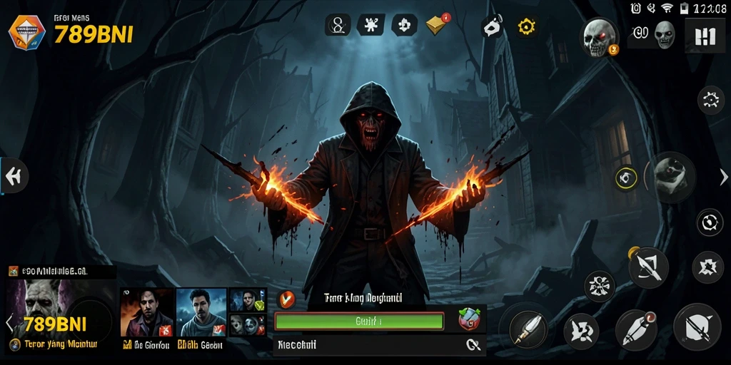 Tangkapan layar 789BNI menampilkan suasana gameplay horror yang mencekam.