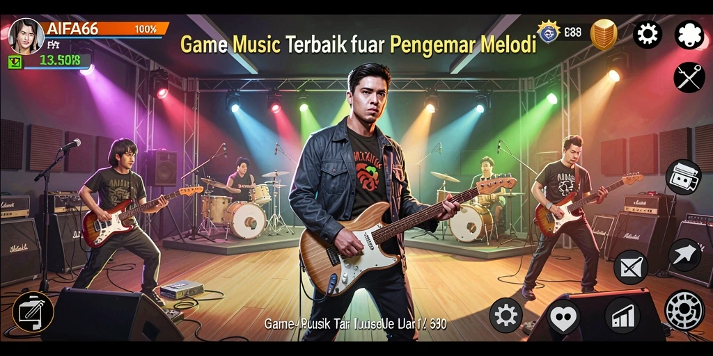 Tampilan gameplay AIFA66 dengan berbagai pilihan lagu menarik.