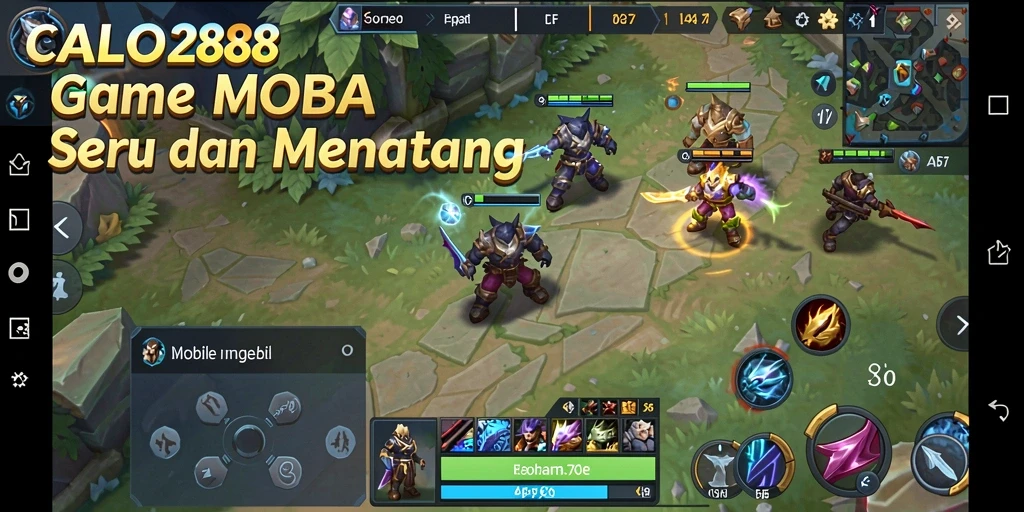 Tangkapan layar gameplay CALO288 menampilkan pertarungan seru di arena MOBA.