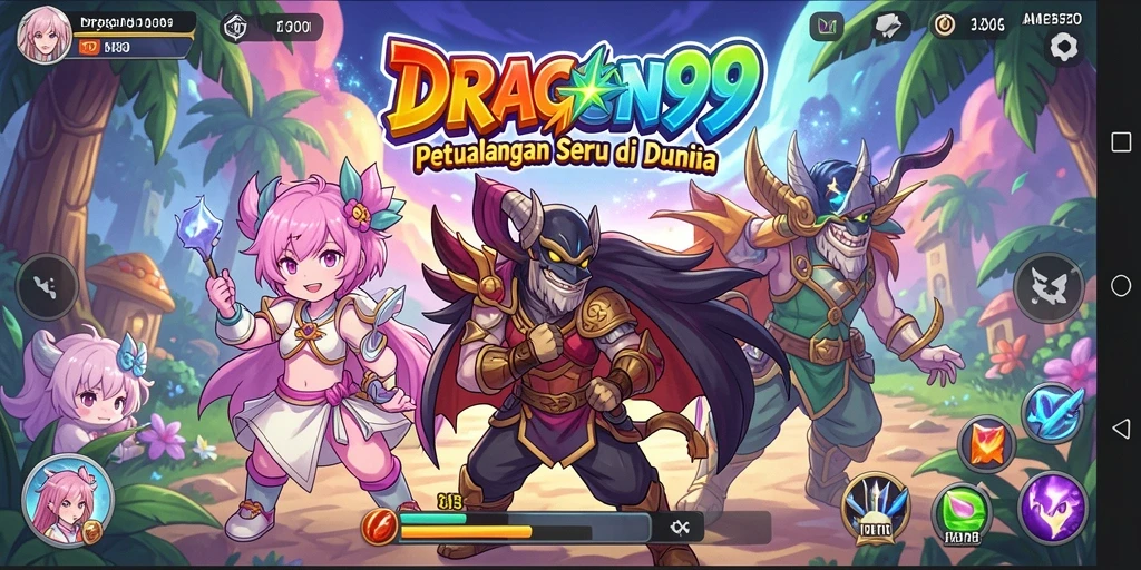 Tampilan gameplay seru di dunia Anime yang penuh warna.