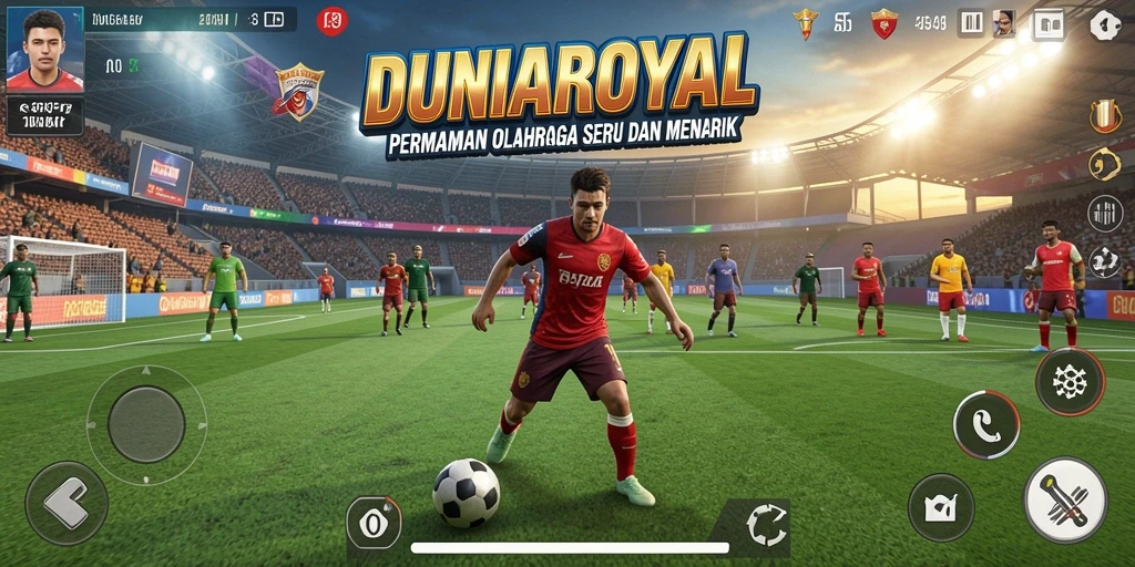 Tampilan gameplay seru DUNIAROYAL dengan aksi olahraga yang mendebarkan.
