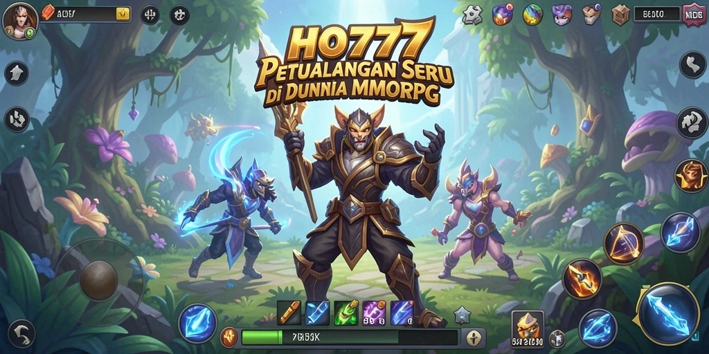 Screenshot utama HO777 menunjukkan duni MMORPG yang memukau dan gameplay yang seru.