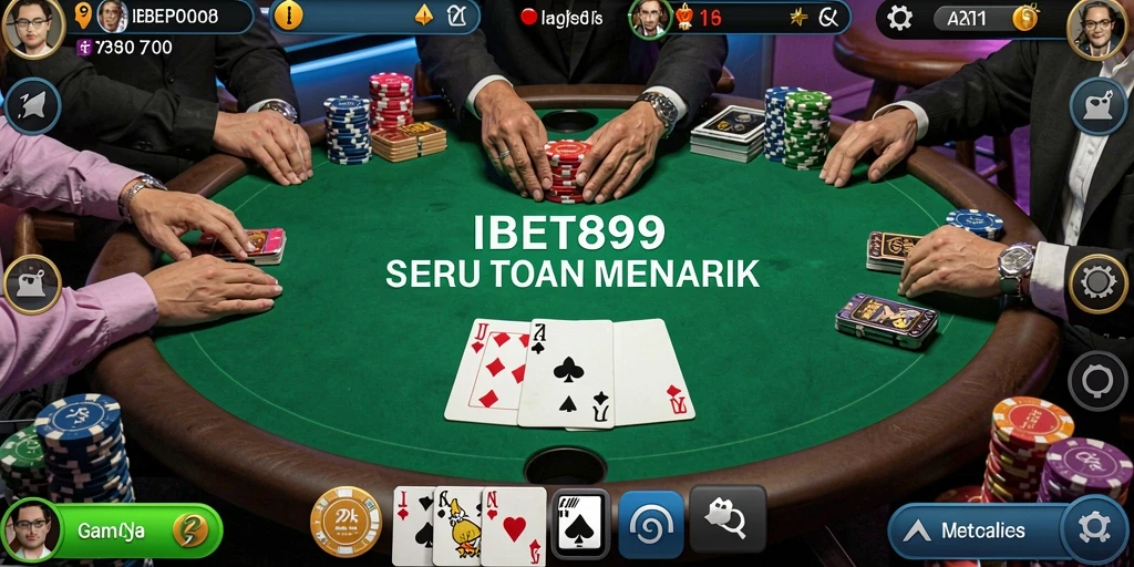 Screenshot gameplay poker yang seru dan kompetitif di IBET899.