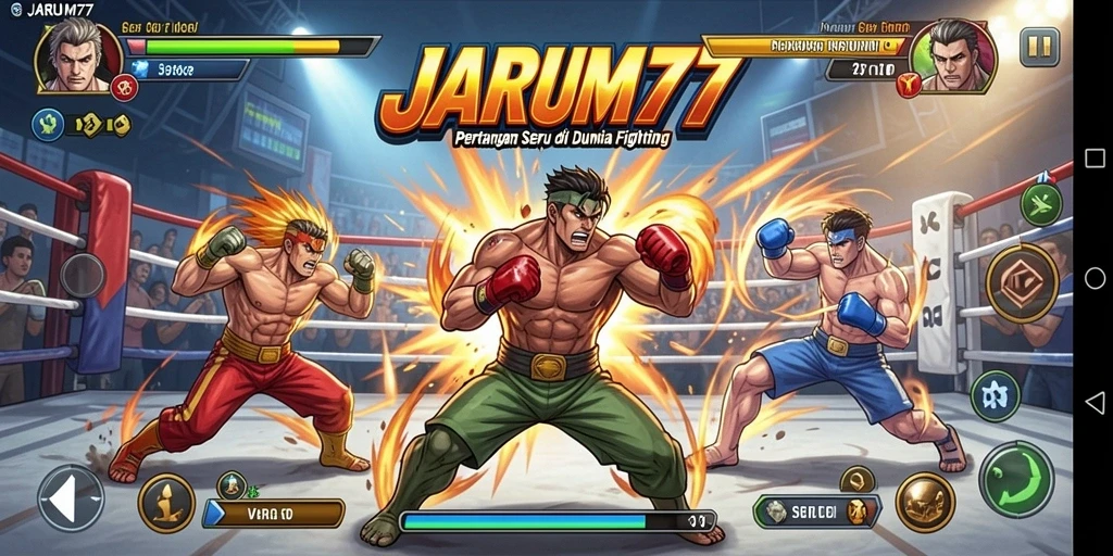 Tampilan utama gameplay JARUM77 dengan aksi pertarungan yang mendebarkan.