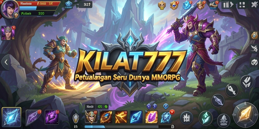 Tampilan dinamis gameplay MMORPG KILAT777 yang memukat.