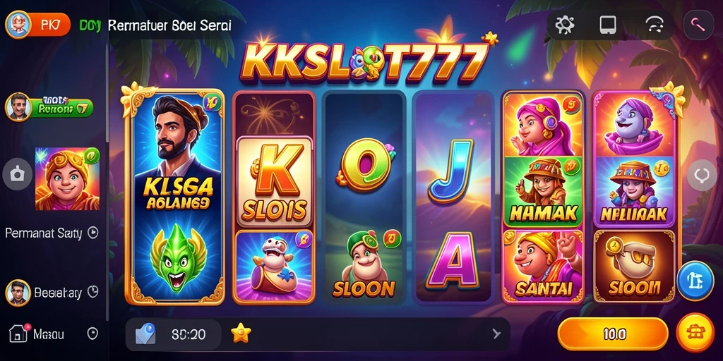 Tampilan gameplay menarik dari KKSLOT777 saat bermain slot.