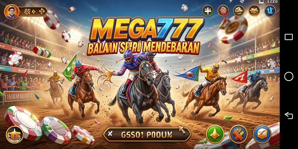 Tampilan gameplay mendebarkan dari lintasan balapan MEGA777.