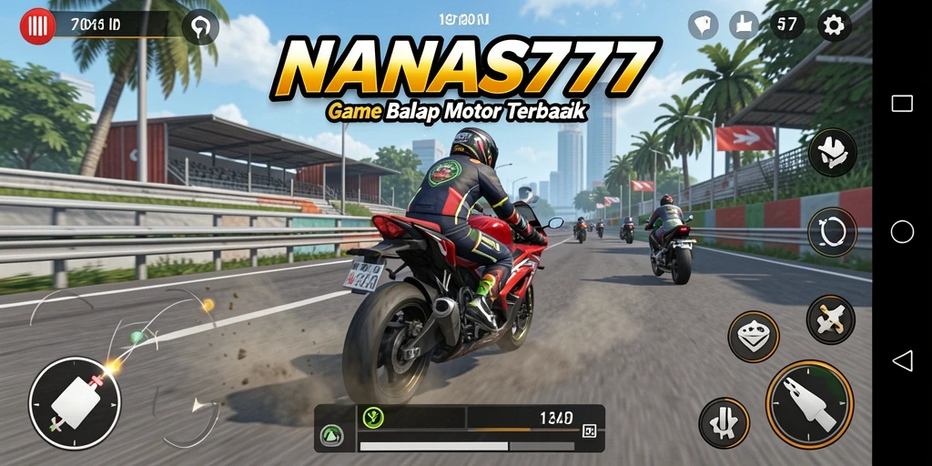 Tampilan aksi balap motor yang seru dari NANAS777.