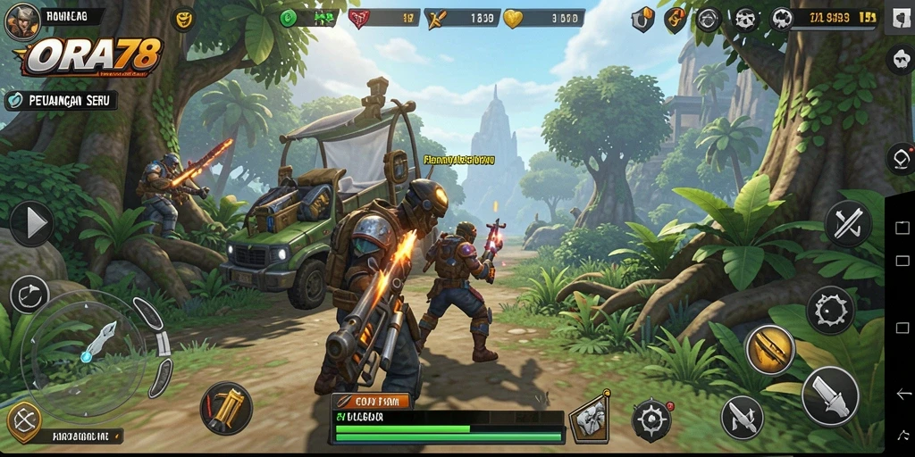 Tampilan gameplay seru dari ORA78 dalam aksi TPS.