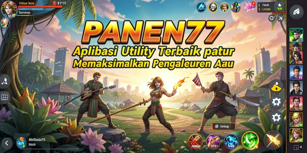 Tampilan utama aplikasi PANEN77 dengan fitur-fitur Utility yang lengkap.
